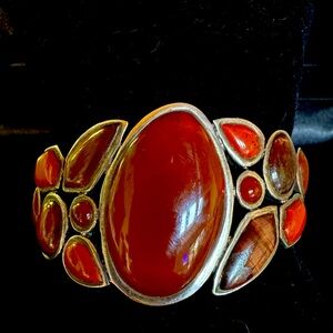 Sterling Silver (925) BARSE Carnelian Cuff made in Thailand